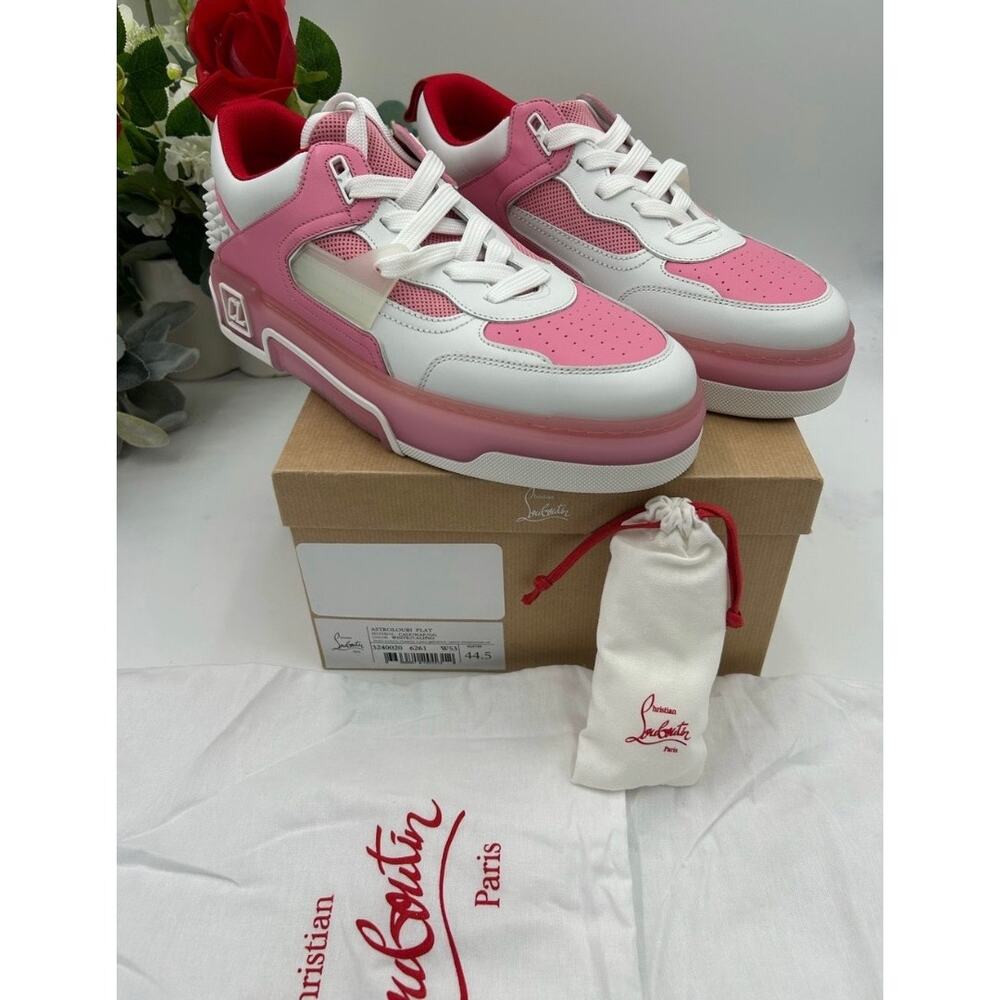 Men's Christian Louboutin ASTROLOUBI pink/white colorway sneakers size 44.5 - Picture 1 of 15